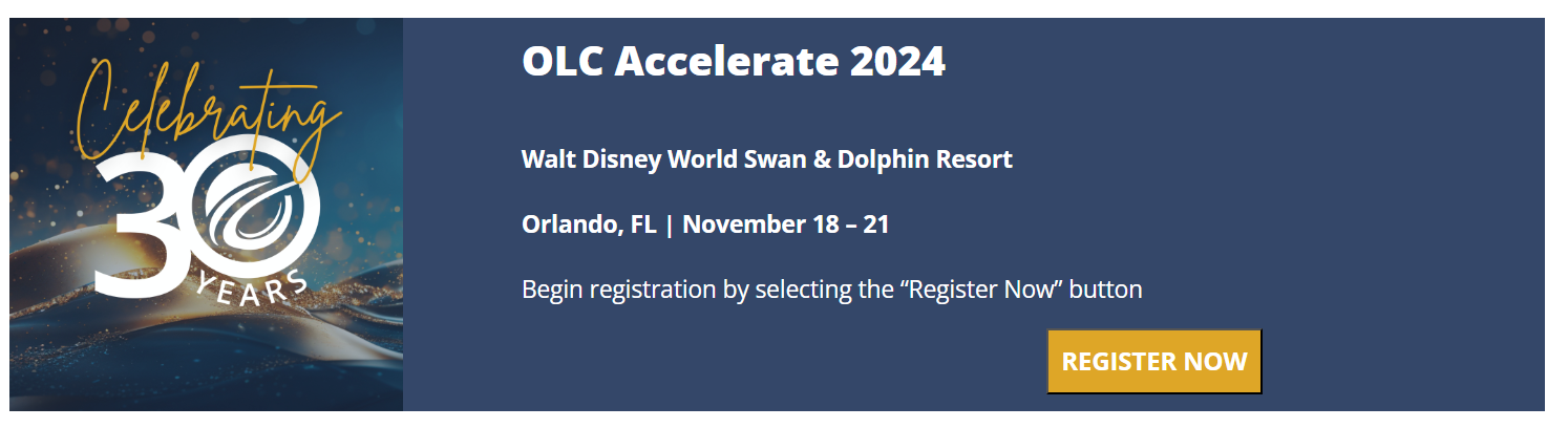 OLC Accelerate 2024 Banner